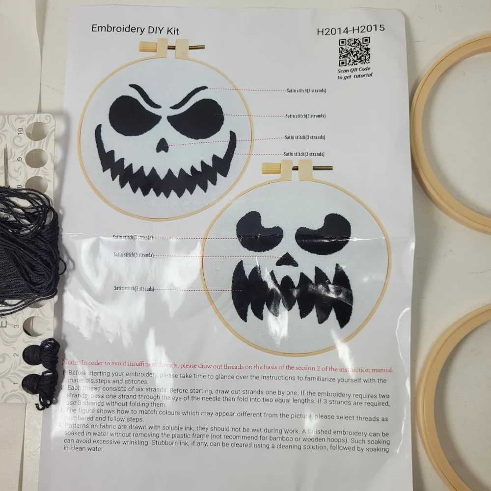Halloween Embroidery DIY Kit with Hoops - Picture 15 of 16